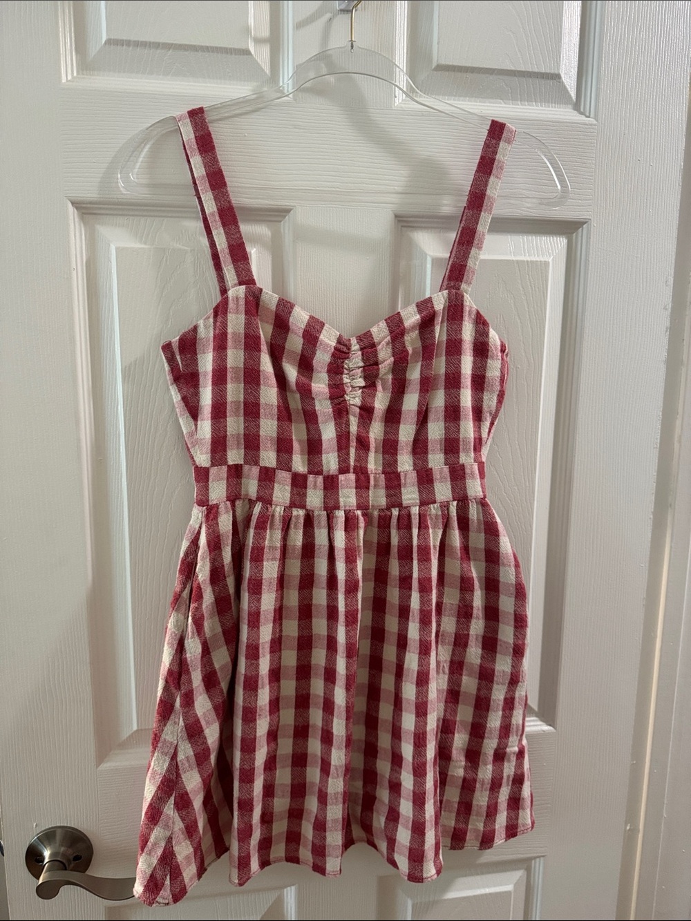 Zara TRF Women’s Plaid Red and Pink Sundress